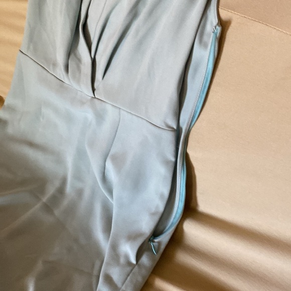 The KOOPLES V-Neck  Wrap  Work Dress With Pockets, pastel mint green - Picture 9 of 15